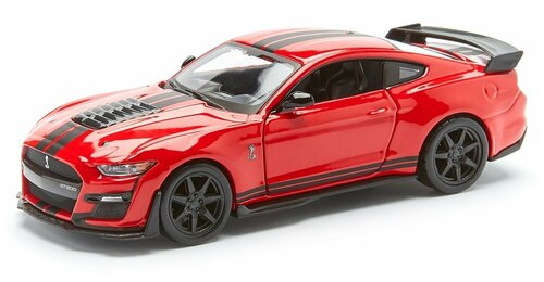 Bburago Машинка металлическая Mustang Shelby GT500 Street fire 2020, 1:32, красная с черной полоской