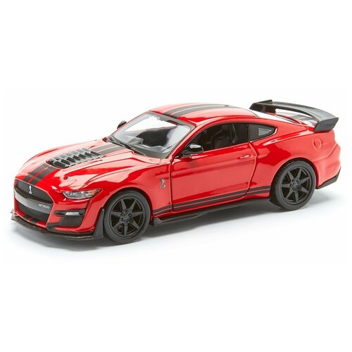 Bburago Машинка металлическая Mustang Shelby GT500 Street fire 2020, 1:32, красная с черной полоской машинка 1 32 street fire asst dispenser
