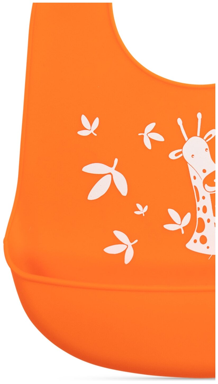 Фартук нагрудный Baboo с карманом оранжевый с 4 месяцев - фото №2