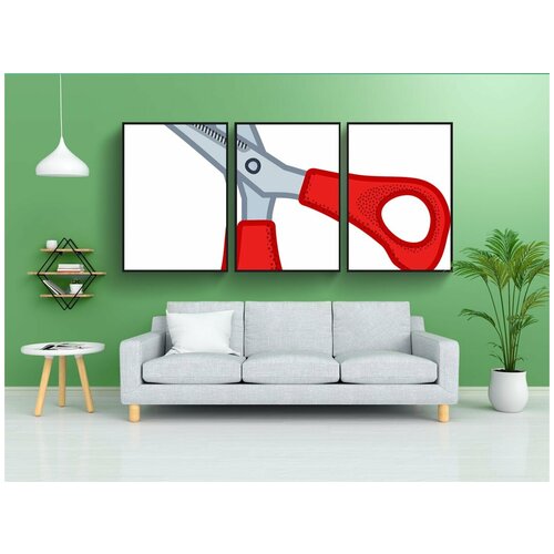 фото Набор модулных постеров для интерьера "резать, ножницы, орудие труда" 60x90 см. в тубусе, без рамки lotsprints