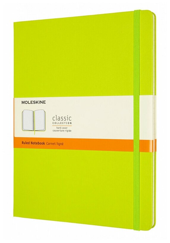 Блокнот Moleskine CLASSIC QP090C2 19х25см 192стр. в линейку, твердая обложка, лайм