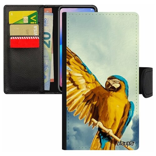 фото Чехол книжка на мобильный apple iphone 7, "попугай" кеша говорящий utaupia