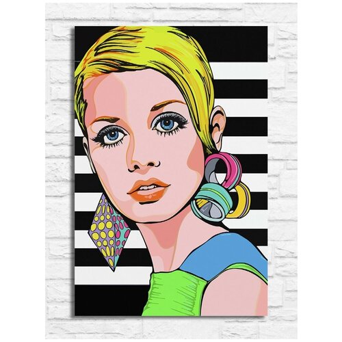 Картина по номерам на холсте девушка в стиле поп арт - 8909 В 20x30