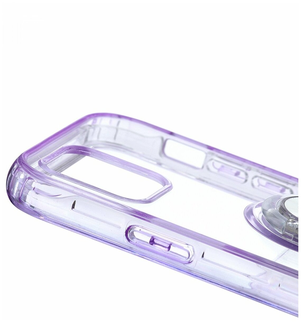 Чехол с кольцом для Apple iPhone 12 Pro Max КRUЧЕ Ring Purple, силиконовый бампер с защитой камеры, пластиковый защитный кейс, прозрачная накладка