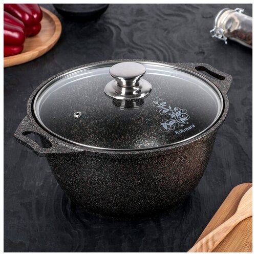 Кастрюля Granit ultra 3 л стеклянная крышка антипригарное покрытие 3921₽