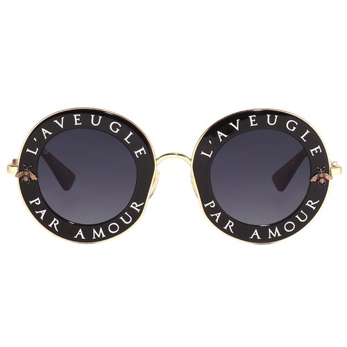 фото Солнцезащитные очки gucci gucci 0113s 001, круглые, с защитой от уф, для женщин, мультиколор