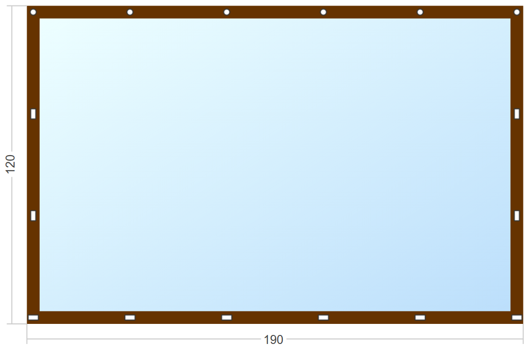 Мягкое окно Софтокна 190х120 см, Прозрачная пленка 0,7мм, Скоба-ремешок, Коричневая окантовка, Комплект для установки - фотография № 3