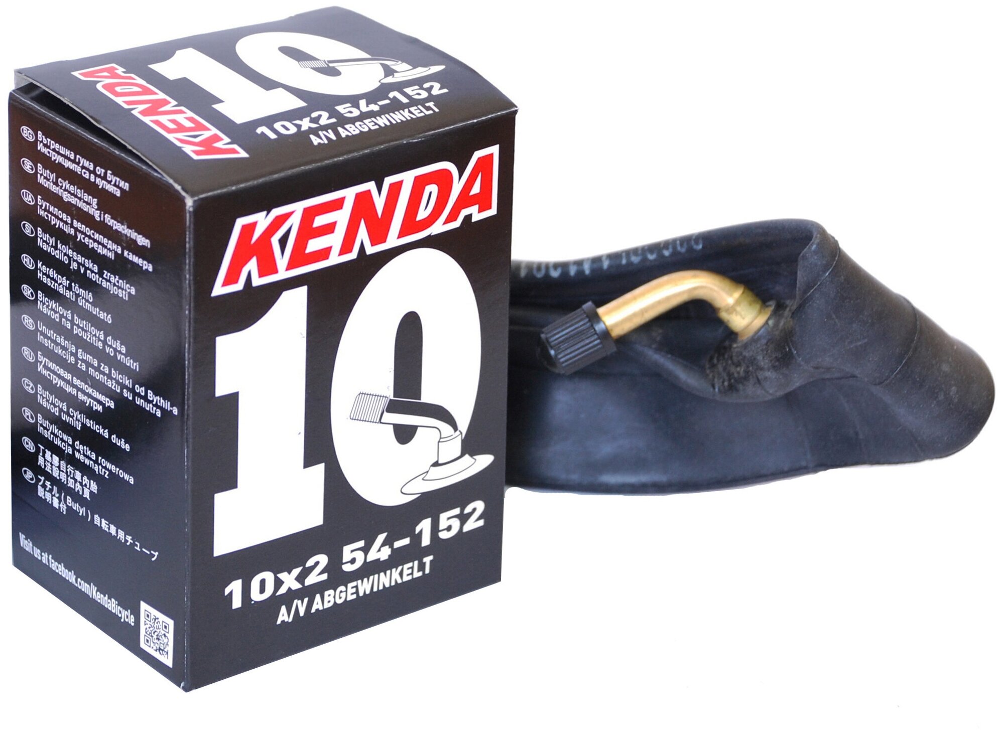 Велокамера Kenda 10x2.0 (54-152) A/V (гнутый ниппель)