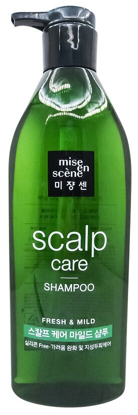 MISE EN SCENE Восстанавливающий шампунь для чувствительной кожи головы Energy from Jeju Green Tea Scalp Care Shampoo 680ml