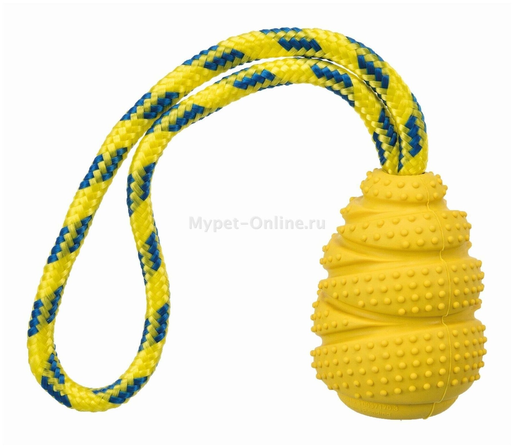 Trixie Игрушка для собак Прыгун Sporting на верёвке, резина, 7 см, длина 25 см - фото №1