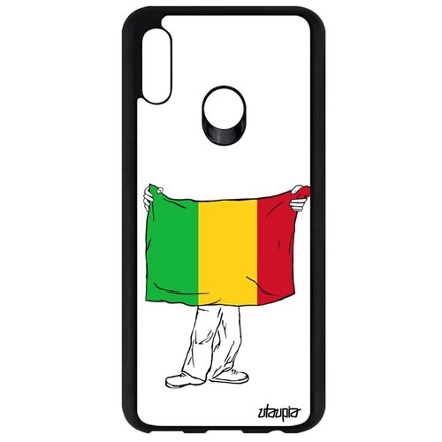 фото Необычный чехол на смартфон // huawei p smart 2019 // "флаг мали с руками" государственный дизайн, utaupia, белый