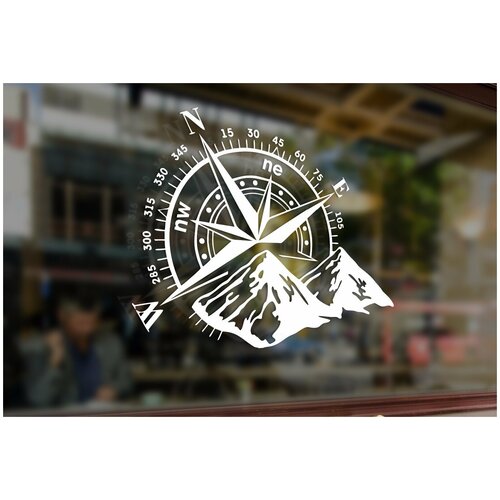 Автомобильная виниловая наклейка Compass Компас Роза ветров 20 см Стикер для окна авто 350₽