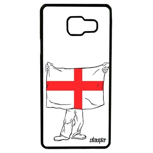 фото Защитный чехол для телефона // galaxy a3 2016 // "флаг англии с руками" патриот стиль, utaupia, белый
