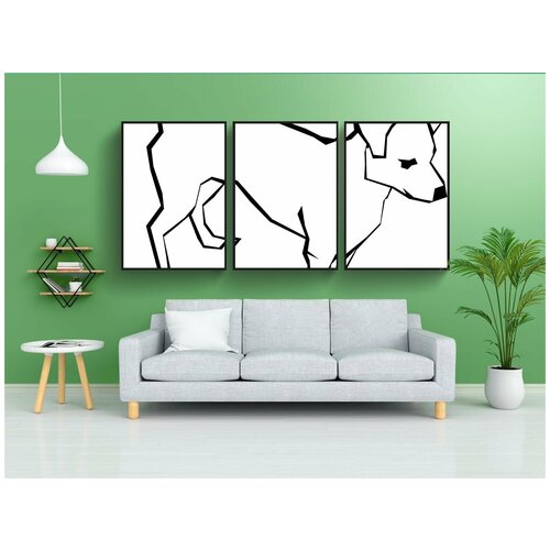 фото Набор модулных постеров для интерьера "собака, животное, млекопитающее" 60x90 см. в тубусе, без рамки lotsprints
