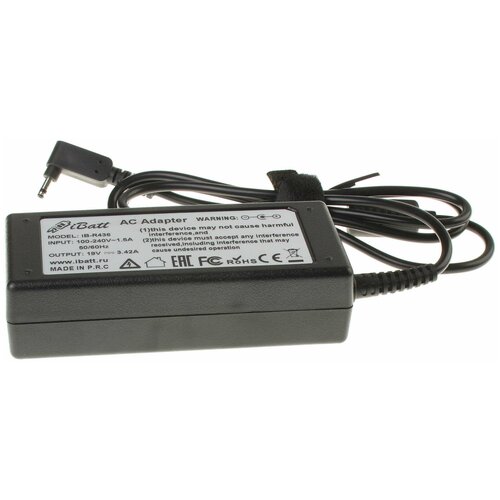 Блок питания iBatt iB-U1-R436 19V 3,42A, 65W, 3.0*1.0 mm для Acer Aspire S7, Iconia Tab W700, Aspire P3-171, Aspire Switch 11, Aspire S5-391, Aspire S7-191, Aspire R7-371T, Aspire S7-391, Aspire S5-391-53314G12akk, блок питания зарядка для ноутбука acer 19v 3 42a 65w штекер 3 0x1 1 мм pn pa 1650 80