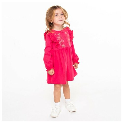 фото Платье для девочки, цвет малиновый, рост 128 см luneva