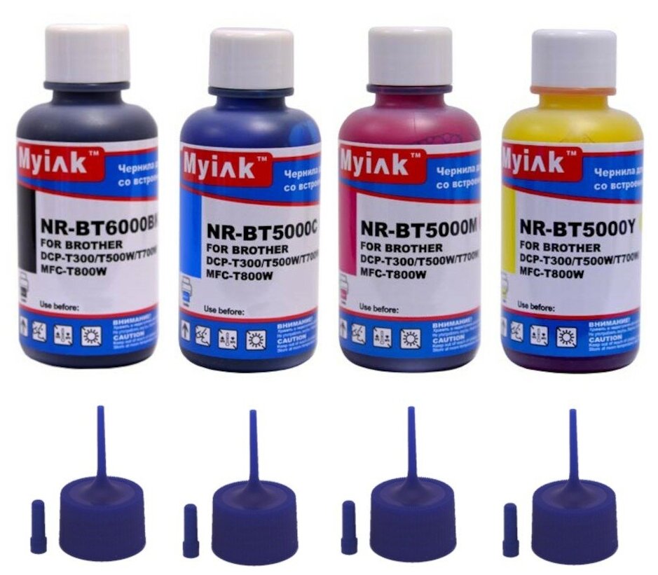Чернила для Brother InkBenefit Plus DCP-T300, DCP-T500W, DCP-T700W, MFC-T800W (совм. BT6000BK, BT-5000C, BT-5000M, BT-5000Y), комплект 4 х 100 мл