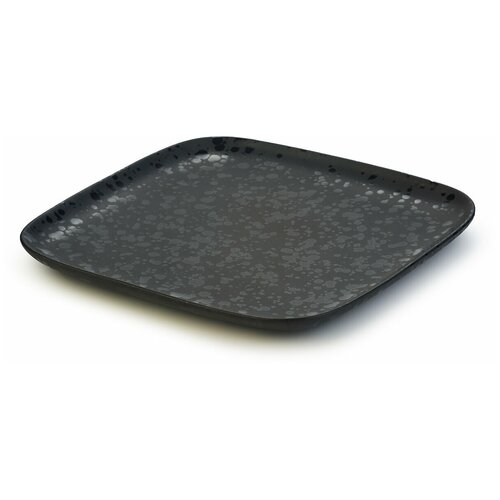 Десертная тарелка ROSSI из керамики черного цвета, 27 см / тарелка для десертов / посуда / Декоративная тарелка / Керамическая посуда /
