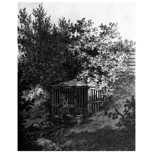Репродукция на холсте Колодец в саду (Well in the Garden) Фридрих Каспар Давид 50см. x 63см.