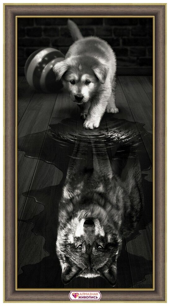 Волк внутри #АЖ-1870 Алмазная живопись Набор алмазная мозаика 30 х 60 см