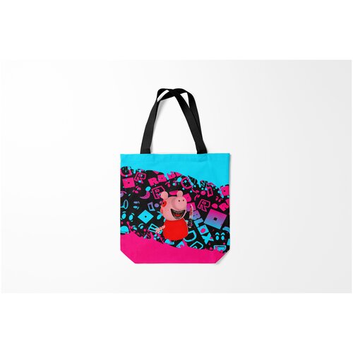 фото Сумка-шоппер / 40х40 см / геймерам / roblox piggy/свинка пигги burnettie