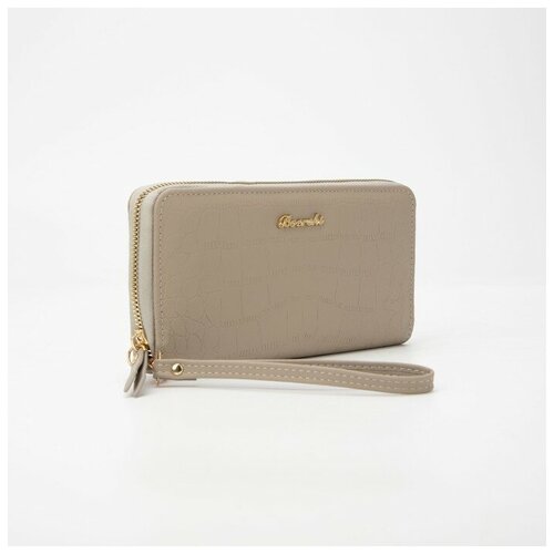 Кошелек Барсоня, на молнии, отделения для карт и монет, серый