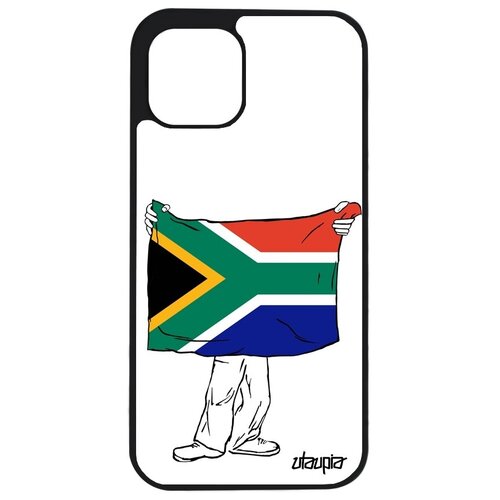 фото Красивый чехол для мобильного // apple iphone 12 // "флаг южной африки с руками" страна стиль, utaupia, белый