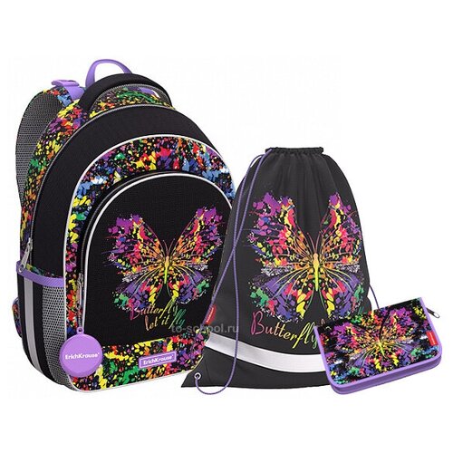 Рюкзак ErichKrause - ErgoLine 15L - Butterfly - с наполнением