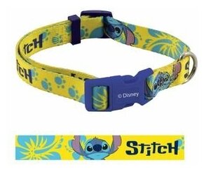 Для ежедневного использования ошейник Triol Disney Stitch M, обхват шеи 35-50 см, желтый/голубой - фотография № 2
