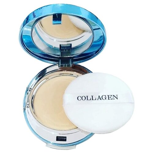 пудра для лица enough collagen hydro увлажняющая с коллагеном spf25 pa тон 21 beige Enough Пудра компактная Collagen hydro moisture two way cake SPF25 PA++ 2 шт. 13 светло-бежевый 26 г