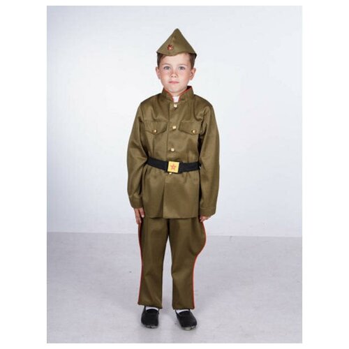 фото Солдатский костюм для мальчика (пилотка, гимнастерка, галифе, ремень) вини