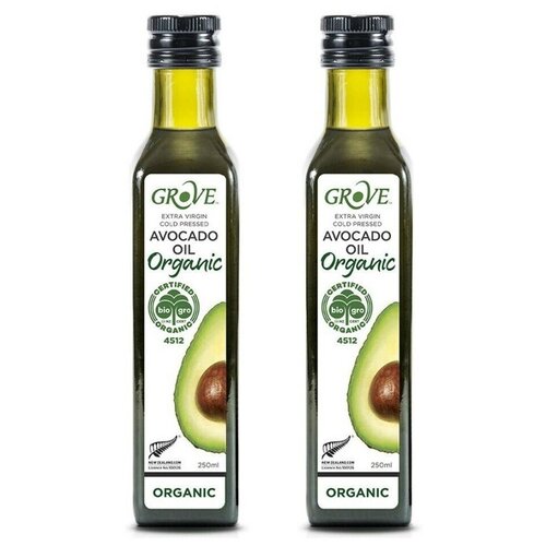 фото Масло авокадо органическое новая зеландия grove avocado oil organic extra virgin cold pressed нерафинированное первого холодного отжима 250 мл комплект 2 шт.