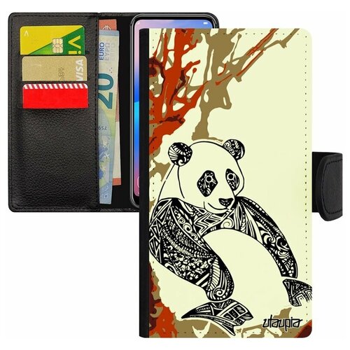 фото Чехол книжка на телефон iphone 7, "панда" бамбук медведь utaupia