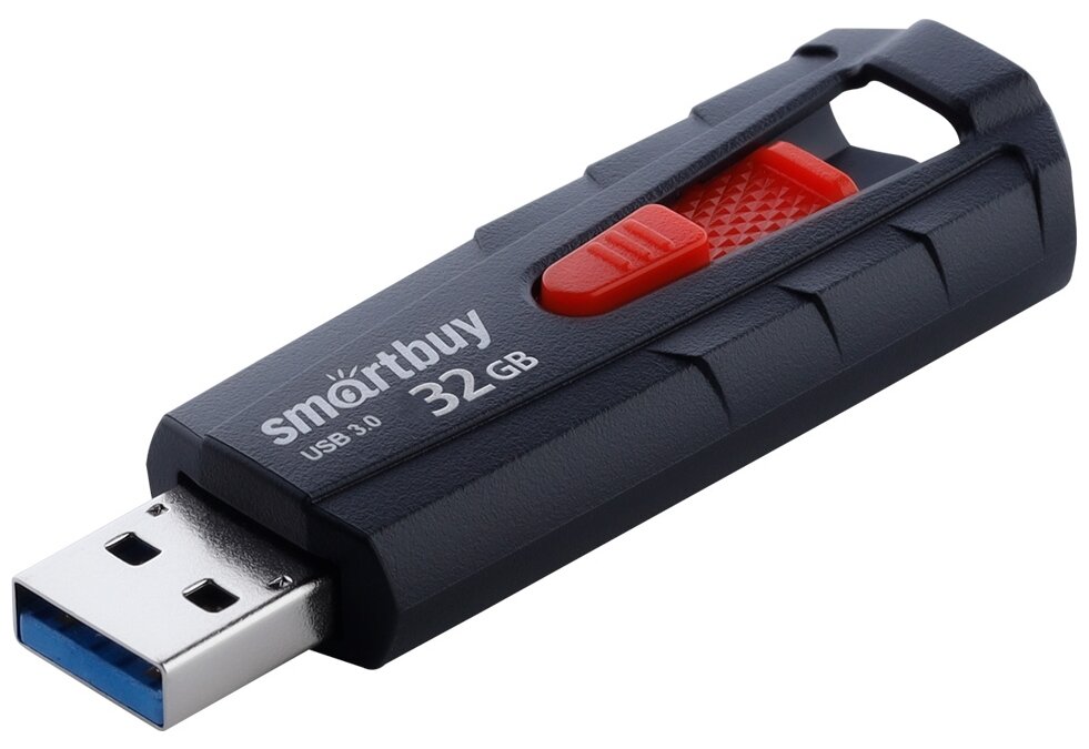 Флеш-накопитель USB 3.0/3.1 Gen1 Smartbuy 32GB IRON Black/Red (SB32GBIR-K3)