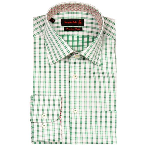 фото Рубашка jacques britt размер 42 зеленый/белый