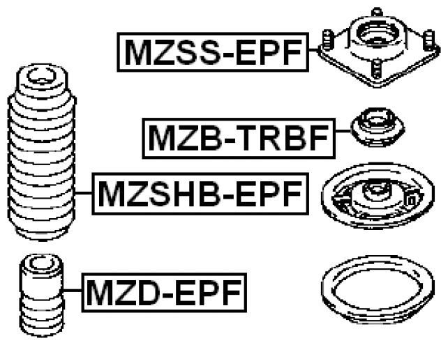 Отбойник переднего амортизатора Febest MZD-EPF