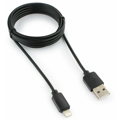 Кабель Гарнизон USB - Lightning (GCC-USB2-AP2-6), 1.8 м, черный аудио переходник с зарядкой lightning af lightning am