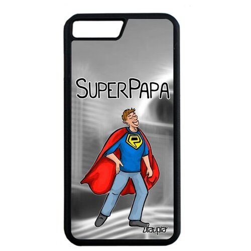 фото Противоударный чехол для телефона // apple iphone 7 plus // "суперпапа" герой юмор, utaupia, серый