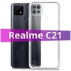 Ультратонкий силиконовый чехол для телефона Realme C21 / Реалми Ц21 с дополнительной защитой камеры (Прозрачный) - изображение