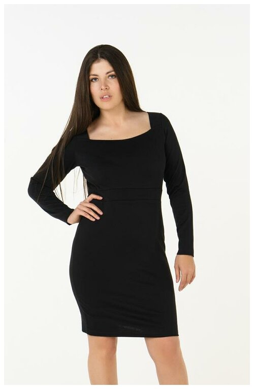 Платье футляр с квадратным вырезом AScool DRESS4002 Розовый 46