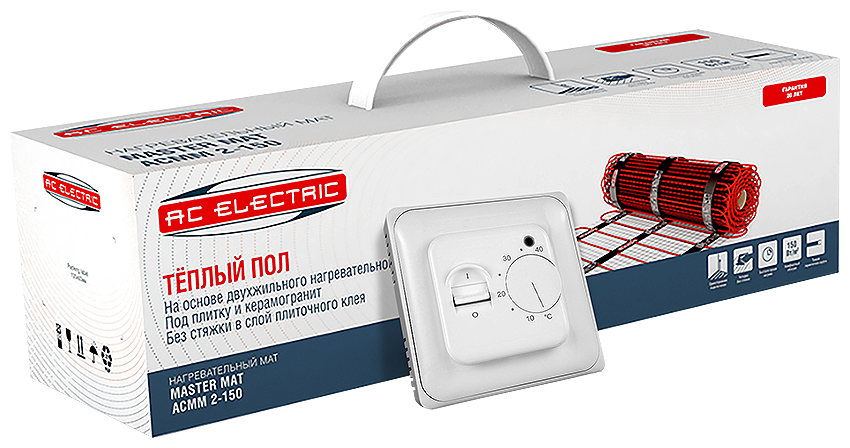 Мат нагревательный AC ELECTRIC ACМM 2-150-4 (комплект теплого пола + терморегулятор)
