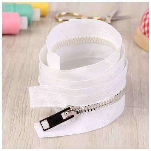 Market-Space Молния Трактор 5 разъёмная декоративное звено Акулий зуб 60 см цвет белыйсеребряный 99₽