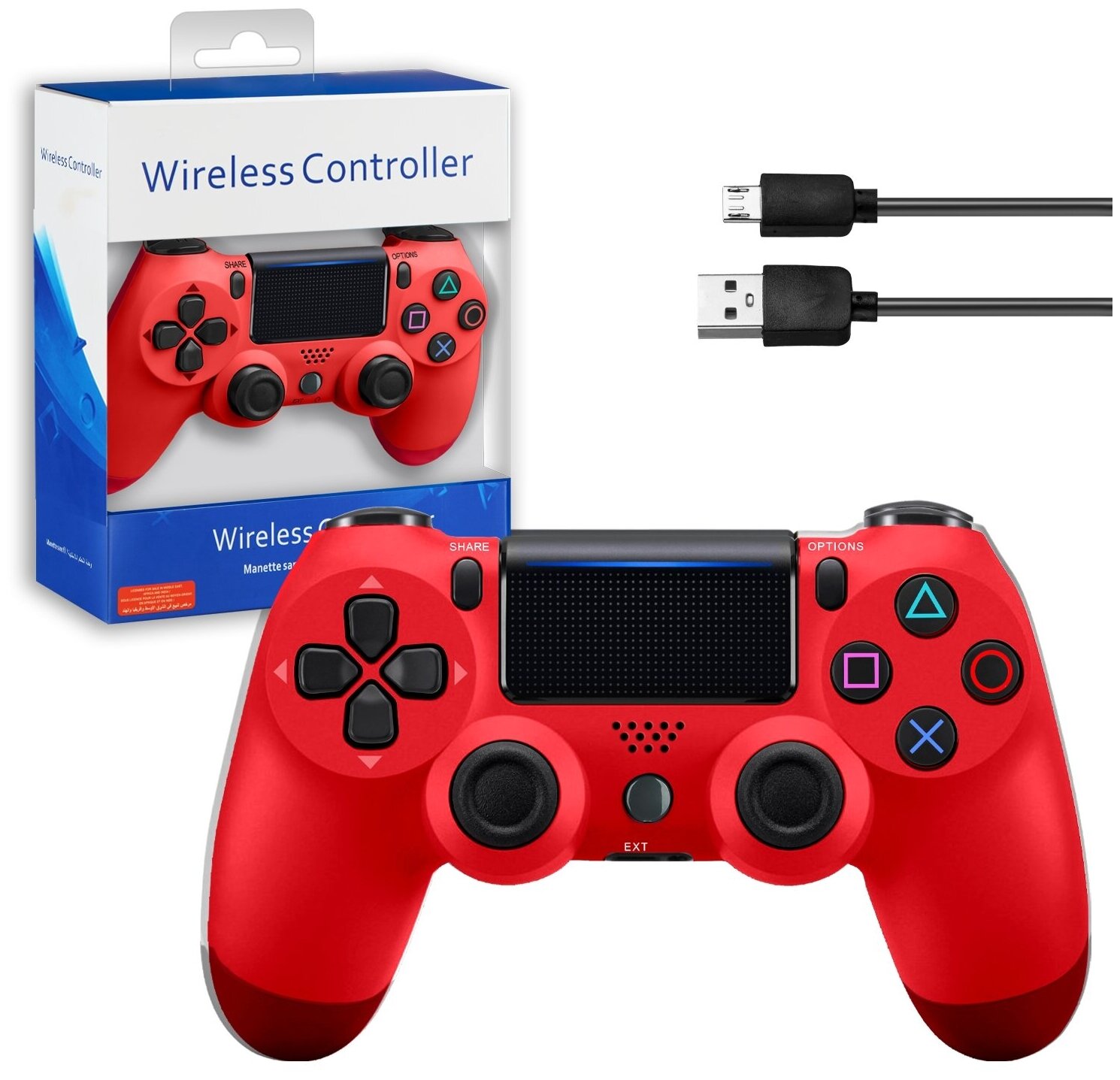 Беспроводной джойстик для PS4 PS 5 ПК Bluetooth Геймпад для компьютера и приставок Блютуз - Джойстик Красный