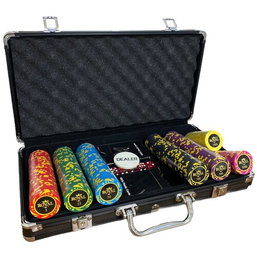Premium Покерный набор King Royal, 300 фишек 14г / Набор для покера King Royal, 300 фишек 14 г