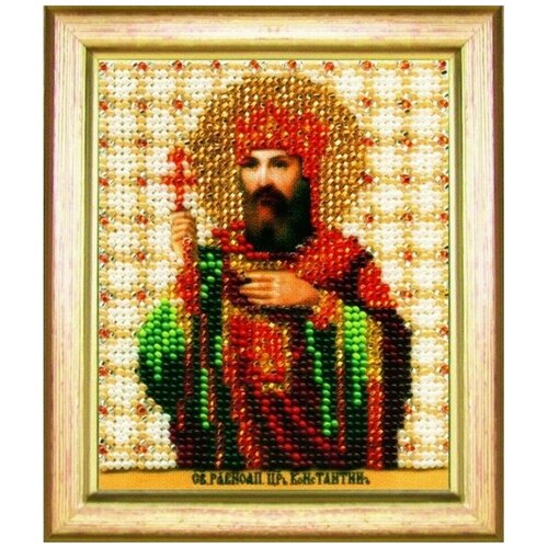 Вышивка бисером Икона святого равноапостольного царя Константина Б-1130, 9x11 см см. вышивка бисером икона святого мученика анатолия б 1131 9x11 см см