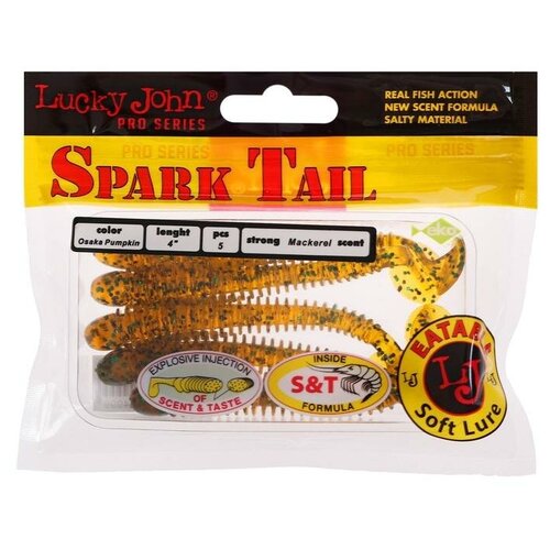 Виброхвост LJ pro series spark tail съедобный 10,1 см PA19, (набор 5 шт) 6967673