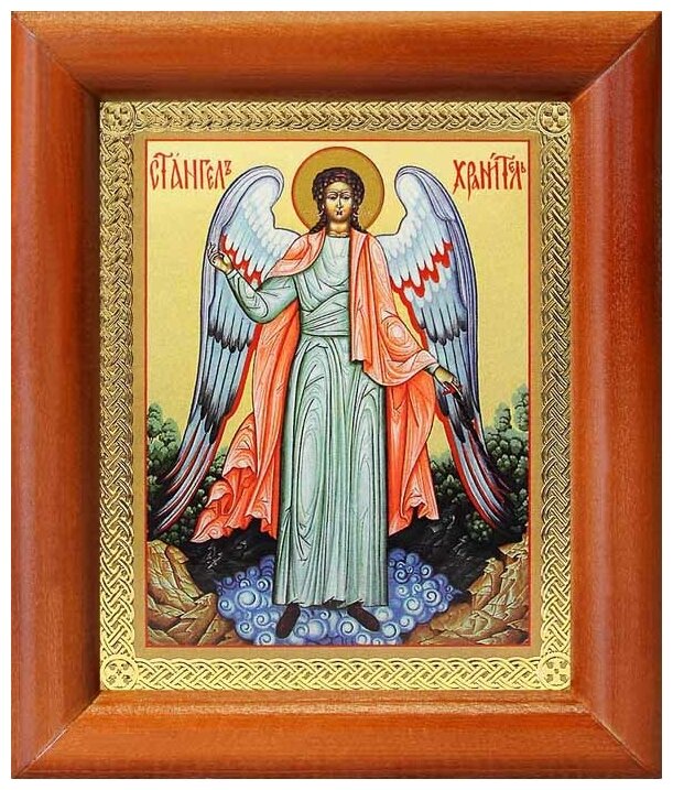 Ангел Хранитель ростовой, икона в рамке 8*9,5 см