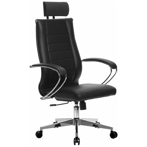 Компьютерное кресло METTA К-33 офисное, обивка: искусственная кожа, цвет: черный/хром