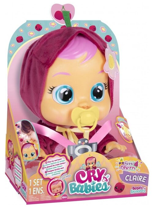 Пупс IMC toys Cry Babies Плачущий младенец Claire, 31 см, 81369 мультиколор