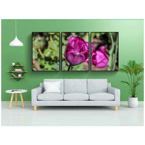 фото Набор модулных постеров для интерьера "тюльпаны, пасхальный, весна" 60x90 см. в тубусе, без рамки lotsprints